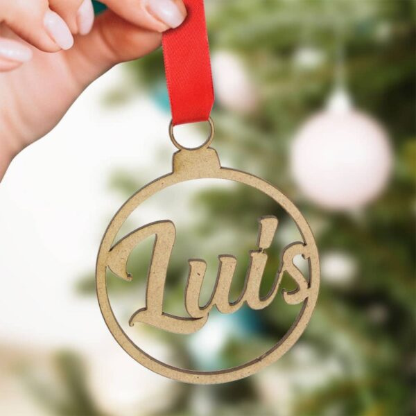 Bola de Navidad en Madera Personalizada con Nombre - Imagen 2