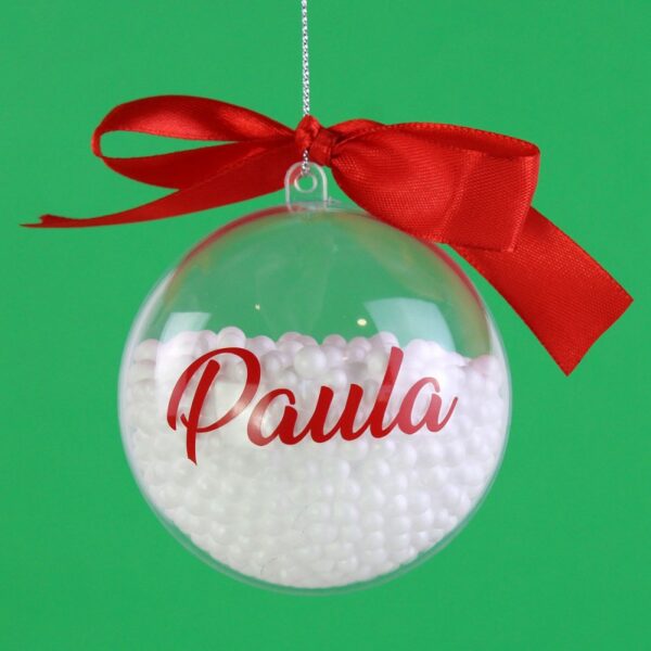 Bola de Navidad Personalizada con Copos de Nieve - Imagen 2