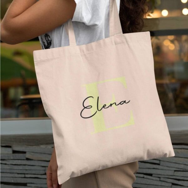 Bolsa de tela Personalizada Inicial y Nombre - Imagen 3