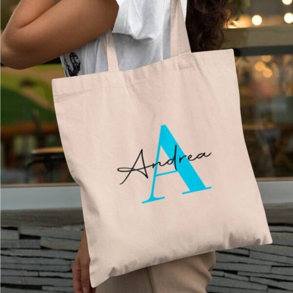 Bolsa de tela Personalizada Inicial y Nombre - Imagen 4