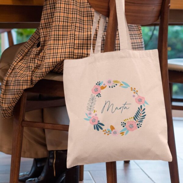 Bolsa Tote Nombre Floral - Imagen 4