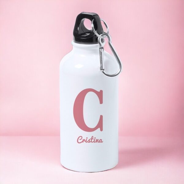 Botella PersonalizadaInicial y Nombre Rosa - Imagen 2