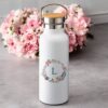 Botella Térmica Tapón Madera Inicial Floral