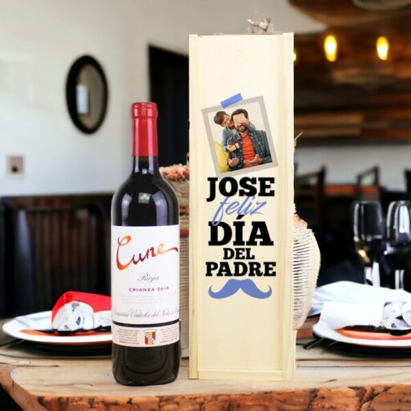 Caja 1 Botella de vino Tinto Personalizada...