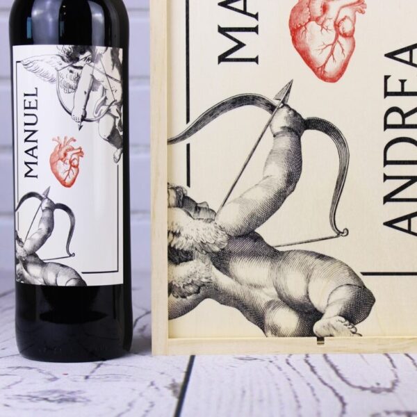 Caja 2 Botellas de Vino Rioja Diseño Cupido - Imagen 2