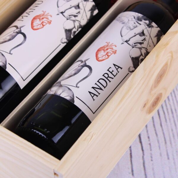 Caja 2 Botellas de Vino Rioja Diseño Cupido - Imagen 5