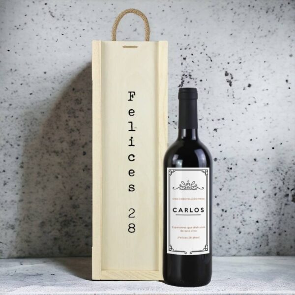 Caja Regalo Cumpleaños Botella de Vino... - Imagen 2