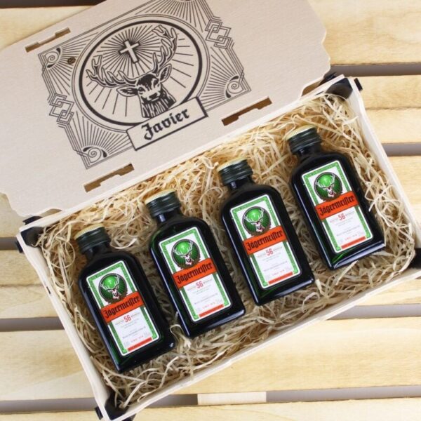 Caja Regalo Personalizada 4 Mini Botellas... - Imagen 4