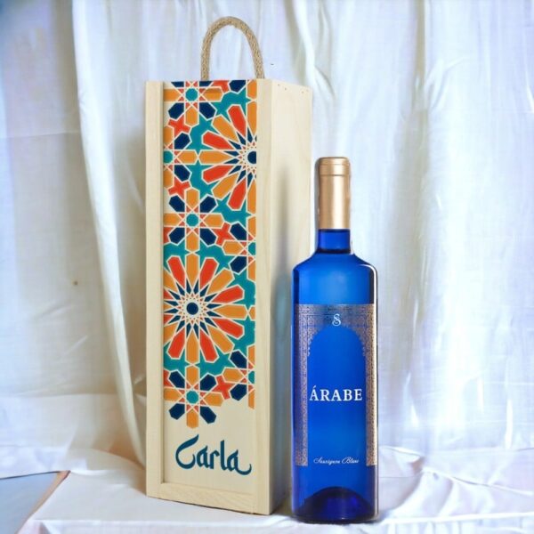 Caja Regalo Personalizada con Vino Blanco Árabe - Imagen 2