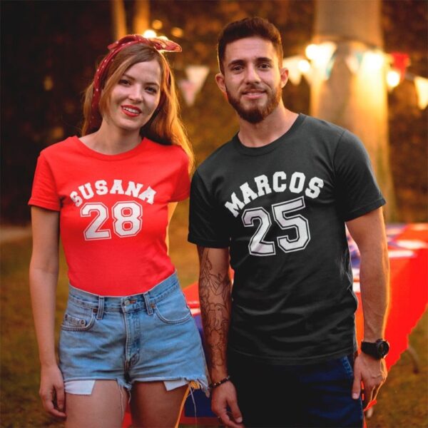 Camiseta Hombre Personalizada con Nombre y Edad - Imagen 3
