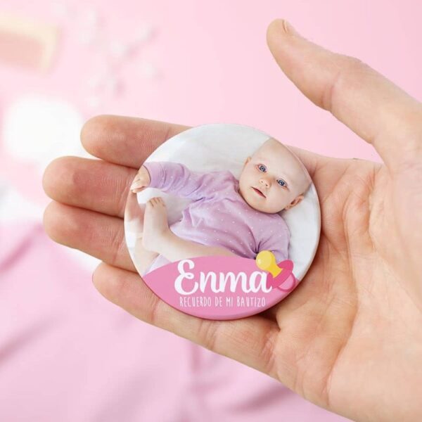Chapa Personalizada con Foto Bautizo - Imagen 5