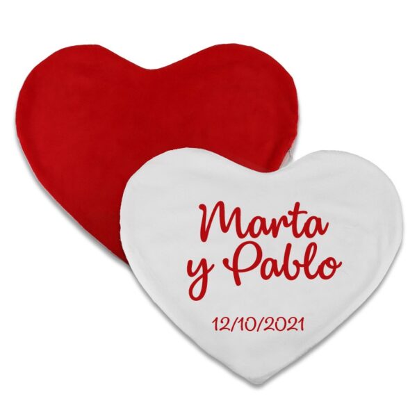 Cojín Corazón con Nombres y Fecha - Imagen 2