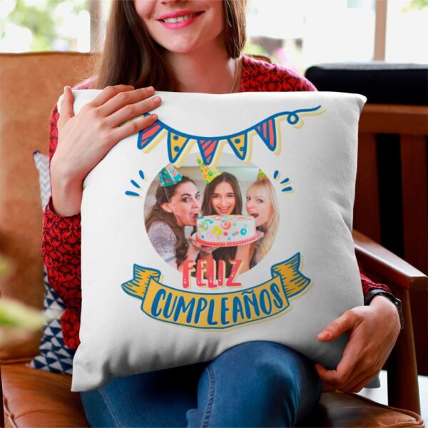 Cojín Personalizado Feliz Cumpleaños - Imagen 2