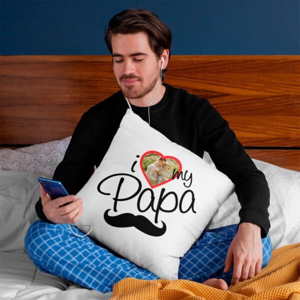 Cojín Personalizado I Love Papa - Imagen 2