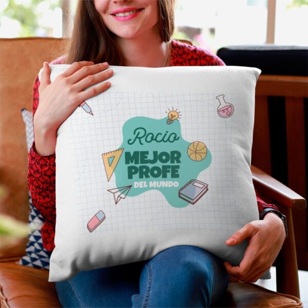 Cojín Personalizado 40 x 40 Mejor Profe del Mundo - Imagen 2