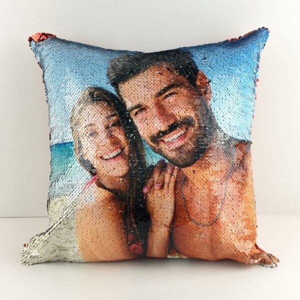 Cojín personalizado lentejuelas reversible 40 x... - Imagen 3