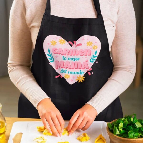 Delantal Personalizado La Mejor Mamá del Mundo - Imagen 2