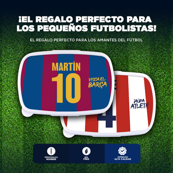 Fiambrera Futbol Personalizada Nombre y Número - Imagen 2
