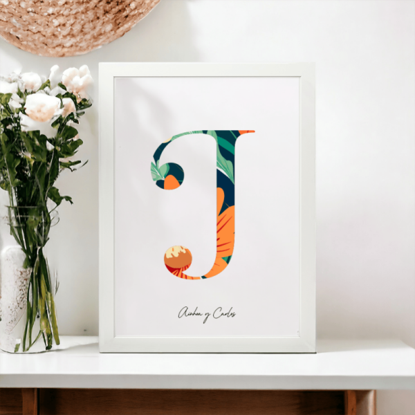 Lámina Personalizada Inicial Floral - Imagen 10