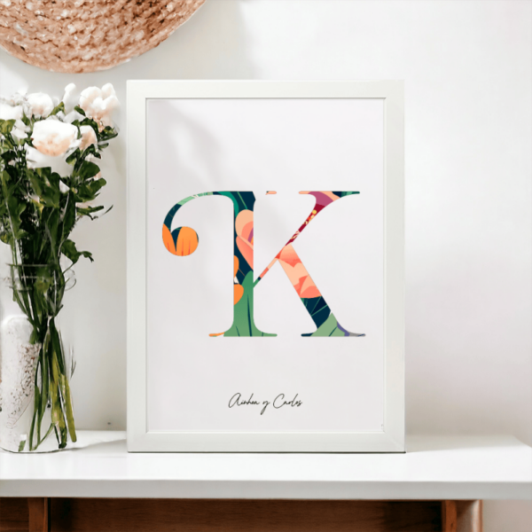 Lámina Personalizada Inicial Floral - Imagen 11