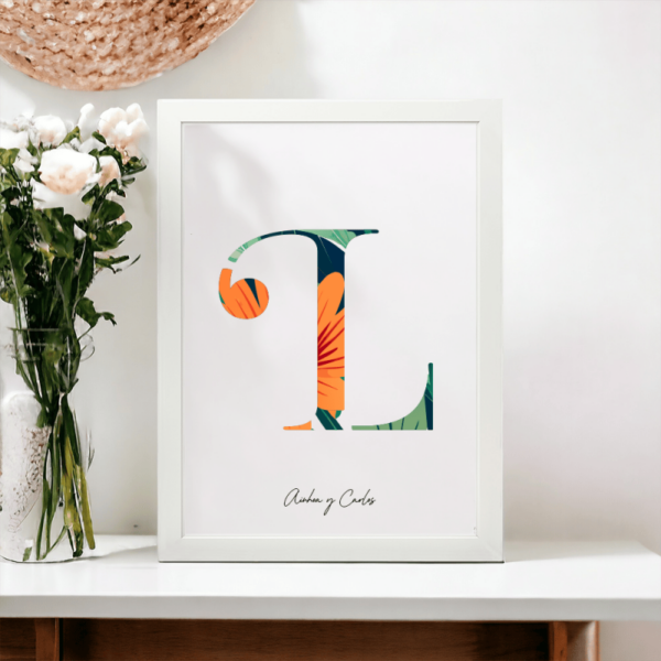 Lámina Personalizada Inicial Floral - Imagen 12