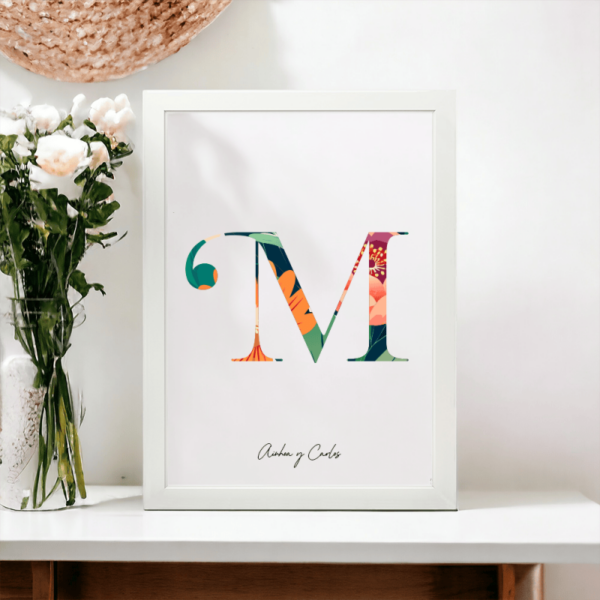 Lámina Personalizada Inicial Floral - Imagen 13