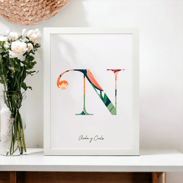 Lámina Personalizada Inicial Floral - Imagen 14