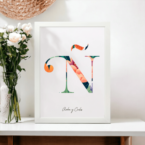 Lámina Personalizada Inicial Floral - Imagen 15
