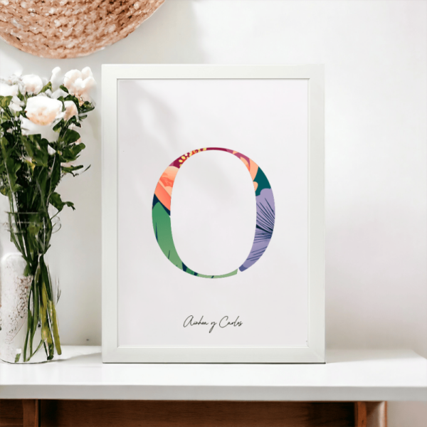 Lámina Personalizada Inicial Floral - Imagen 16