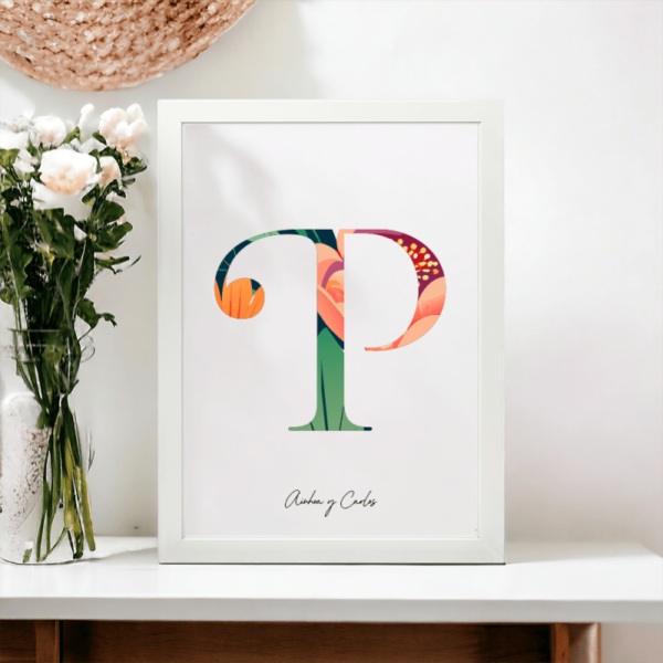 Lámina Personalizada Inicial Floral - Imagen 17