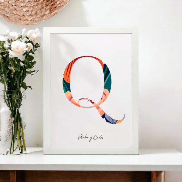 Lámina Personalizada Inicial Floral - Imagen 18