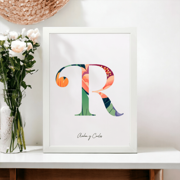 Lámina Personalizada Inicial Floral - Imagen 19