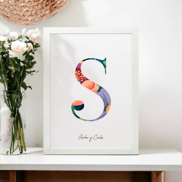 Lámina Personalizada Inicial Floral - Imagen 20