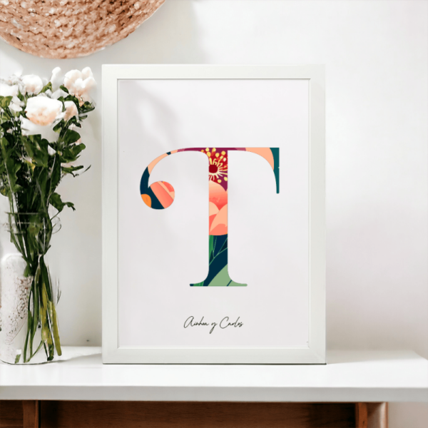 Lámina Personalizada Inicial Floral - Imagen 21