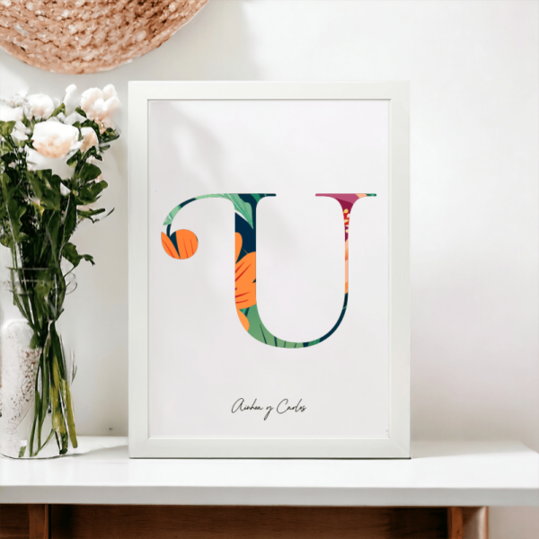 Lámina Personalizada Inicial Floral - Imagen 22