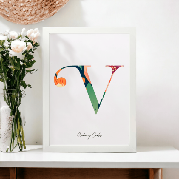 Lámina Personalizada Inicial Floral - Imagen 23