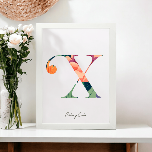 Lámina Personalizada Inicial Floral - Imagen 25