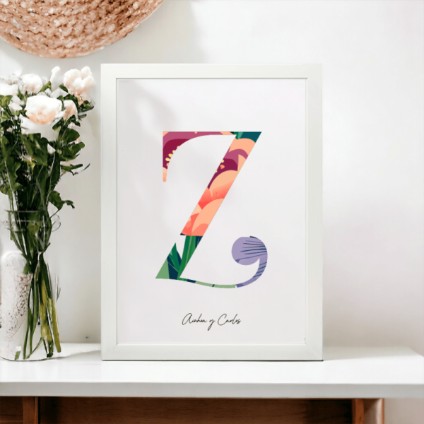 Lámina Personalizada Inicial Floral - Imagen 27