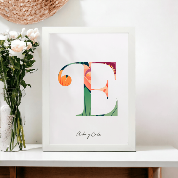 Lámina Personalizada Inicial Floral - Imagen 5