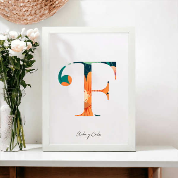 Lámina Personalizada Inicial Floral - Imagen 6