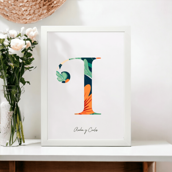 Lámina Personalizada Inicial Floral - Imagen 9