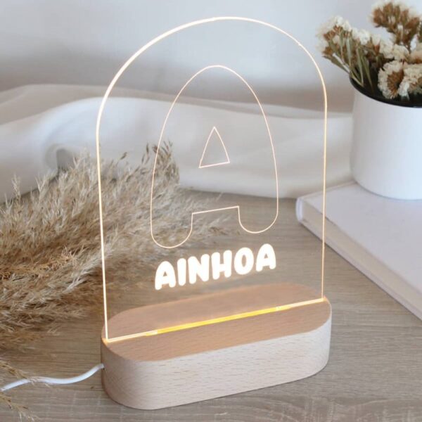 Lámpara Led Personalizada Inicial y Nombre - Imagen 2