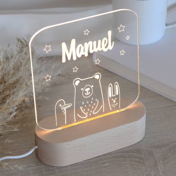 Lámpara Led Personalizada Osito - Imagen 2