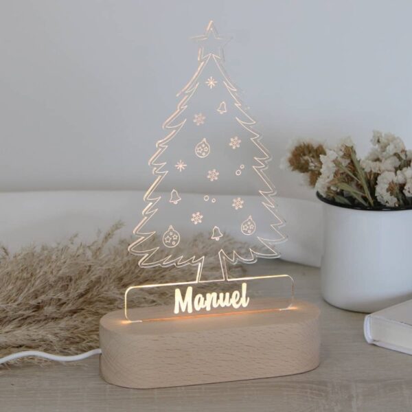 Lámpara Personalizada Árbol de Navidad con Base... - Imagen 2