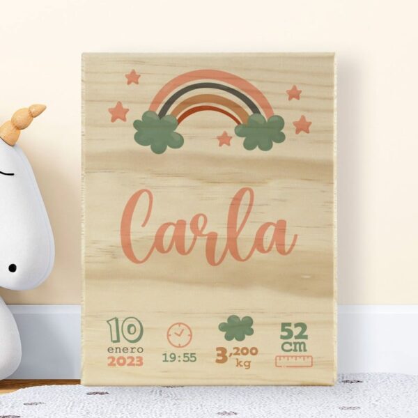 Madera Personalizada Bebé Natalicio - Imagen 4