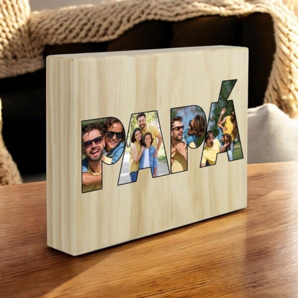 Madera Personalizada con Fotos PAPÁ - Imagen 2