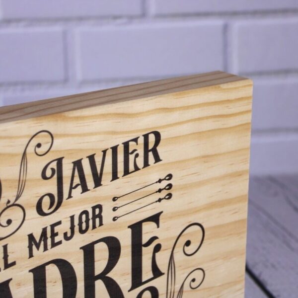 Madera Personalizada El Mejor Padre del Mundo - Imagen 4