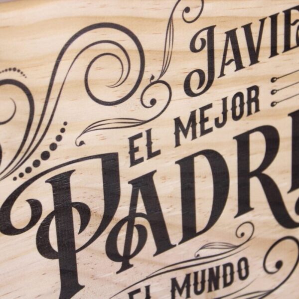 Madera Personalizada El Mejor Padre del Mundo - Imagen 7