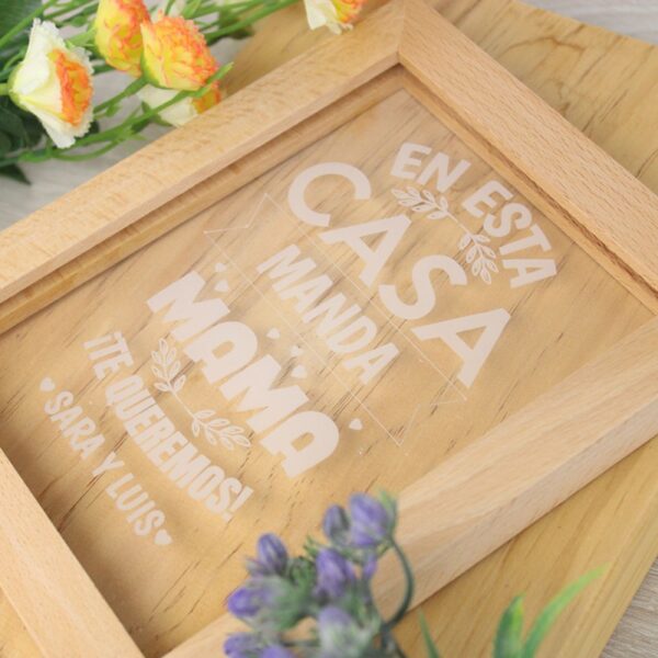 Marco Luminoso de Madera personalizado MAMA - Imagen 3