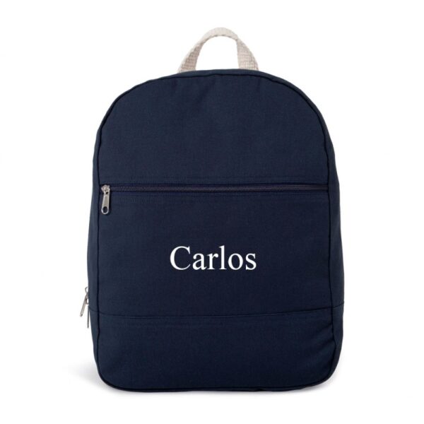 Mochila Personalizada Azul Marino 100% Algodón - Imagen 2